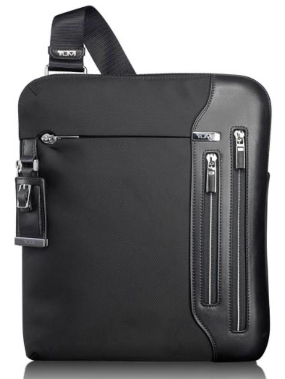 Tumi Arrive McCarren Leather/Nylon crossbody Black Unisex